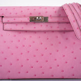 Hermes Kelly Danse II Bubblegum Pink 5P Ostrich Palladium Hardware - 2020, Y