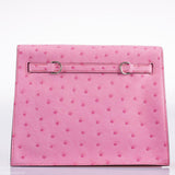 Hermes Kelly Danse II Bubblegum Pink 5P Ostrich Palladium Hardware - 2020, Y