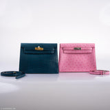 Hermes Kelly Danse II Bubblegum Pink 5P Ostrich Palladium Hardware - 2020, Y