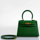 Hermes Kelly Mini 20 Sellier Vert Clair Epsom Gold Hardware