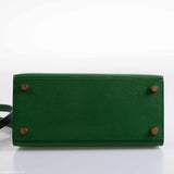 Hermes Kelly Mini 20 Sellier Vert Clair Epsom Gold Hardware