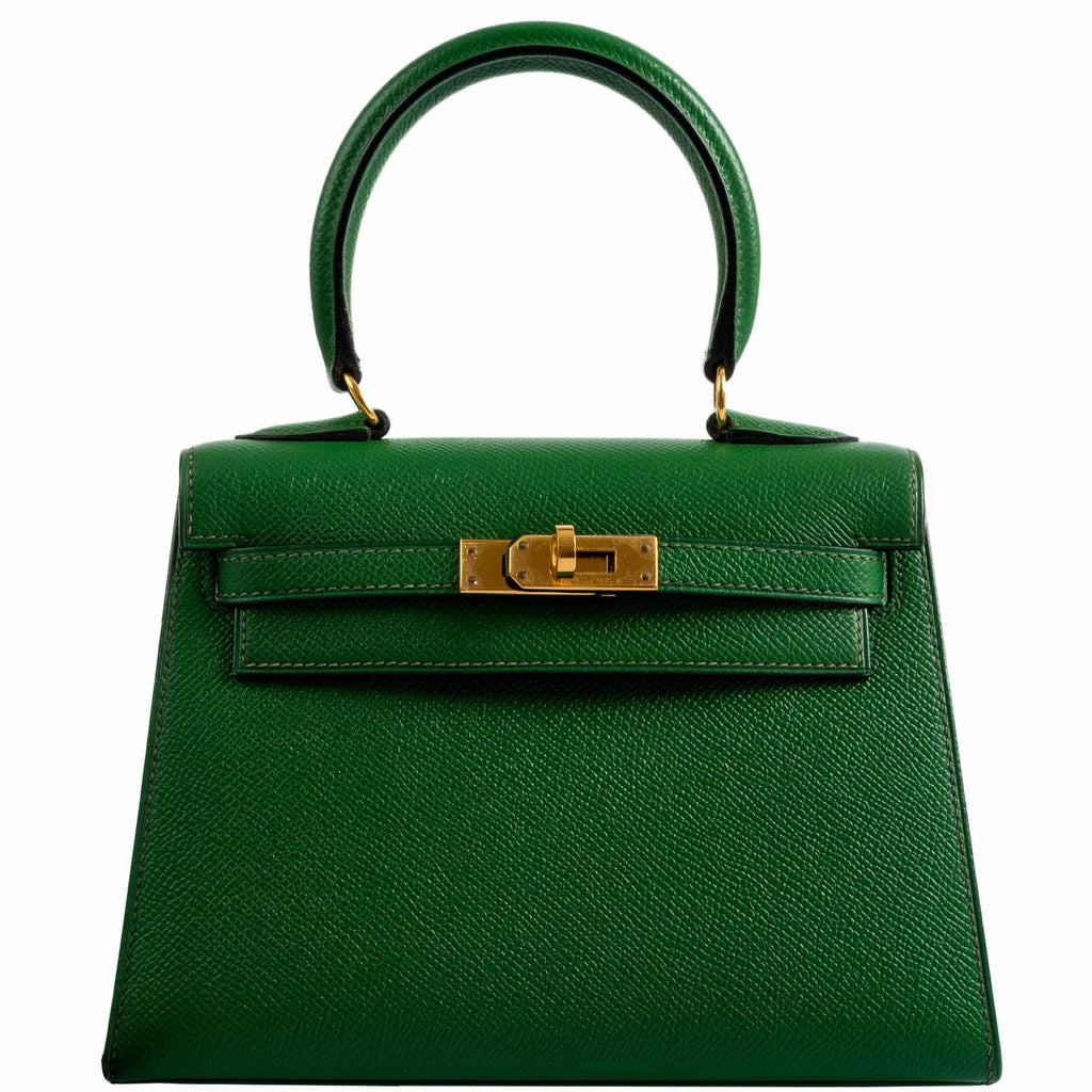 Hermes Kelly Mini 20 Sellier Vert Clair Epsom Gold Hardware