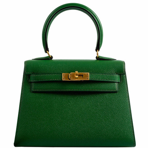 Hermes Kelly Mini 20 Sellier Vert Clair Epsom Gold Hardware
