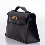 Hermes Kelly Mini Pochette Black Swift leather Gold Hardware - 2020, Y