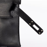 Hermes Kelly Mini Pochette Black Swift with Palladium Hardware - 2004, H Square