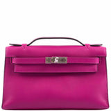 Hermes Kelly Mini Pochette Rose Pourpre Swift Palladium Hardware - 2018, C