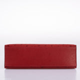 Hermes Kelly Mini Pochette Rouge Vif Ostrich Gold Hardware - 2017, A