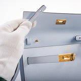 Hermes Kelly Wallet To Go Blue Brume Epsom Gold Hardware