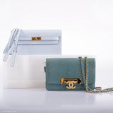 Hermes Kelly Wallet To Go Blue Brume Epsom Gold Hardware