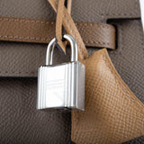 Hermes Limited Edition Sellier Kelly 25 Etoupe, Alezan & Biscuit Epsom with Palladium Hardware - Z, 2021