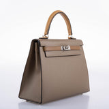 Hermes Limited Edition Sellier Kelly 25 Etoupe, Alezan & Biscuit Epsom with Palladium Hardware - Z, 2021