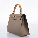 Hermes Limited Edition Sellier Kelly 25 Etoupe, Alezan & Biscuit Epsom with Palladium Hardware - Z, 2021