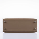 Hermes Limited Edition Sellier Kelly 25 Etoupe, Alezan & Biscuit Epsom with Palladium Hardware - Z, 2021