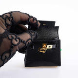 Hermes Micro Kelly Charm Black Lizard Gold Hardware - 2019, D