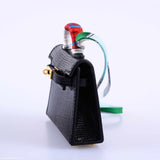 Hermes Micro Kelly Charm Black Lizard Gold Hardware - 2019, D