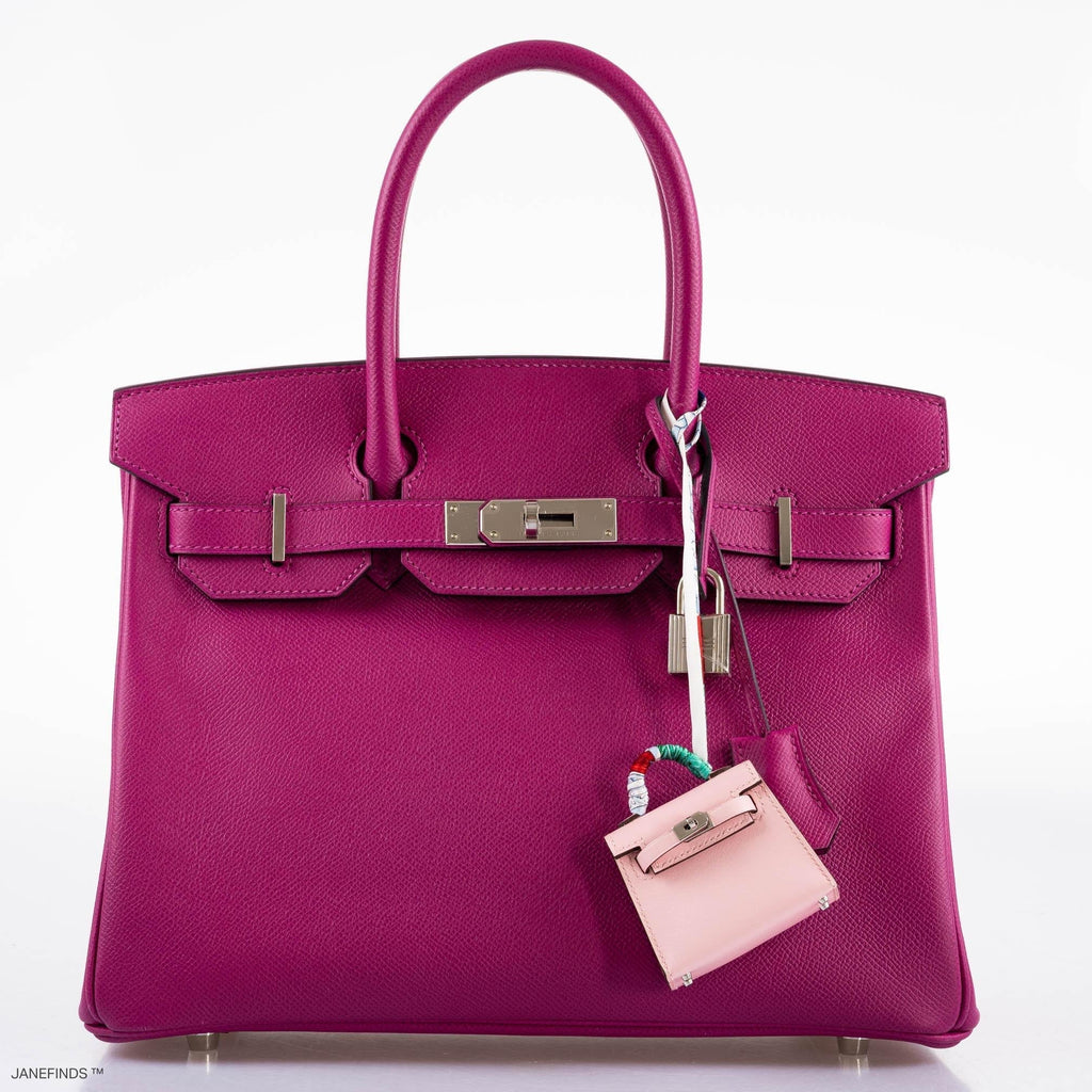 Hermes Micro Kelly Twilly Charm Rose Sakura Tadelakt Palladium Hardware - 2020, Y