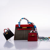 Hermes Micro Kelly Twilly Charm Rouge Vif Tadelakt Leather Gold Hardware - 2020, Y