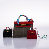 Hermes Micro Kelly Twilly Charm Rouge Vif Tadelakt Leather Gold Hardware - 2020, Y