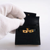 Hermes Micro Kelly Twilly Charm Vert Cyprès Matte Croc Gold Hardware - 2020, Y