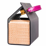 Hermes Minaudière 18 petit h Graphite, Fuchsia, Poussiere Porosus Crocodile & Calf Gold Hardware - 2019