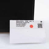 Hermes Minaudière petit h Box Bag, Gray, Saphir, Ambre Porosus Crocodile Silver Hardware