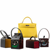 Hermes Minaudière petit h Box Bag, Gray, Saphir, Ambre Porosus Crocodile Silver Hardware