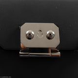 Hermes Minaudière petit h Box Bag, Gray, Saphir, Ambre Porosus Crocodile Silver Hardware