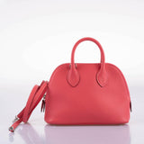 Hermes Mini Bolide 1923 Rose Lipstick Mysore Chevre leather Palladium Hardware