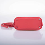 Hermes Mini Bolide 1923 Rose Lipstick Mysore Chevre leather Palladium Hardware