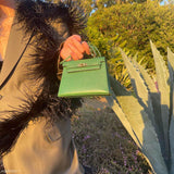 Hermes Mini Kelly 15 Vert Clair Courchevel with Gold Hardware - 1984, N