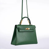 Hermes Mini Kelly 15 Vert Clair Courchevel with Gold Hardware - 1984, N