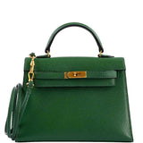 Hermes Mini Kelly 15 Vert Clair Courchevel with Gold Hardware - 1984, N