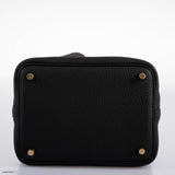 Hermes Picotin Lock Touch 18 PM Black Taurillon Clemence & Matte Alligator Gold Hardware