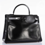 Hermes So Black Kelly 35 Retourne Black Box Leather PVD Hardware - 2011, O Square