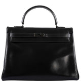 Hermes So Black Kelly 35 Retourne Black Box Leather PVD Hardware - 2011, O Square