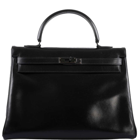 Hermes So Black Kelly 35 Retourne Black Box Leather PVD Hardware - 2011, O Square
