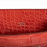 Hermes So Kelly 22 Bougenville Matte Porosus Crocodile Gold Hardware - 2011, O Square