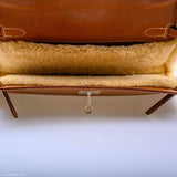 Hermes Teddy Kelly Clutch Barenia Leather & Mouton Shearling Palladium Hardware - 2007, K Square
