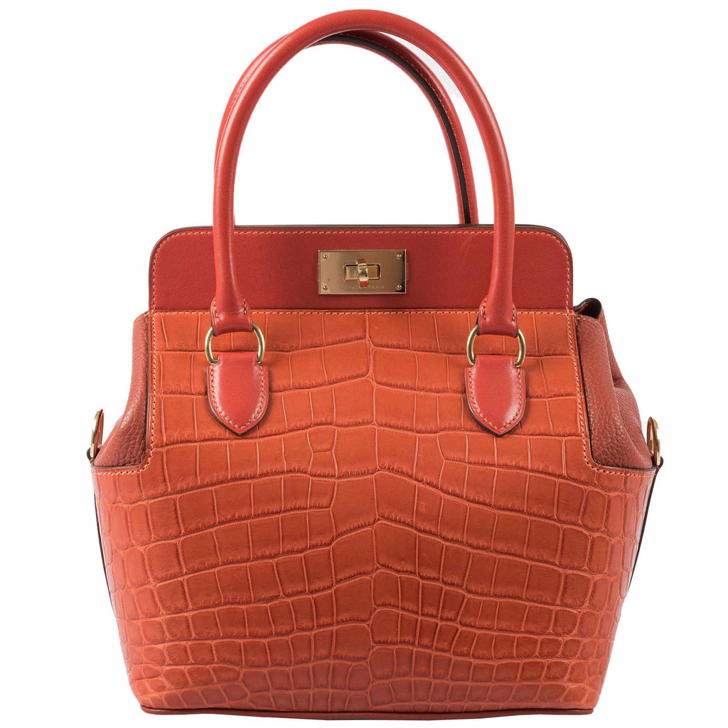 Hermes Toolbox Puzzle 20 Matte Sanguine Niloticus Crocodile & Clemence Permabrass Hardware - Limited 2019, X