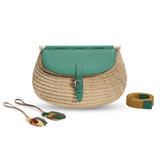 Hermes Wicker Fish Basket Crossbody, Vert Vertigo Swift with Palladium Hardware