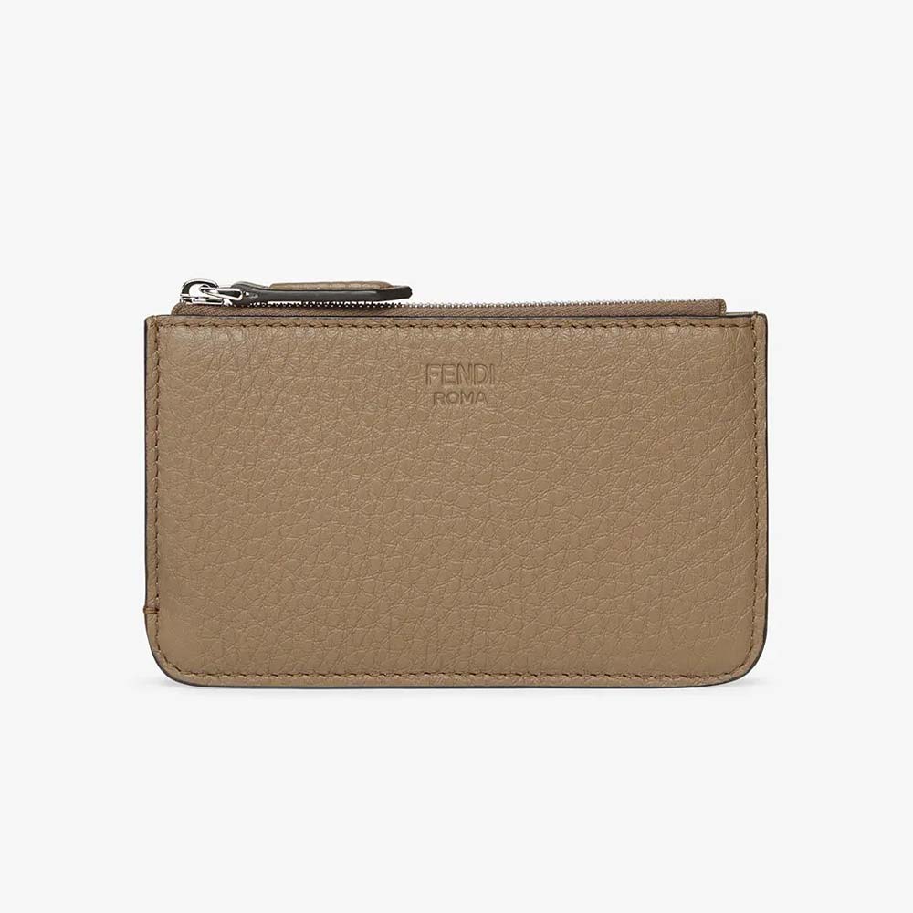 KEY CASE POUCH Beige Leather Pouch