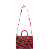 Louis Vuitton x UF Black and Red Tufted Monogram Speedy Bandouliere 25