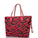 Louis Vuitton x UF Black and Red Tufted Monogram Neverfull MM