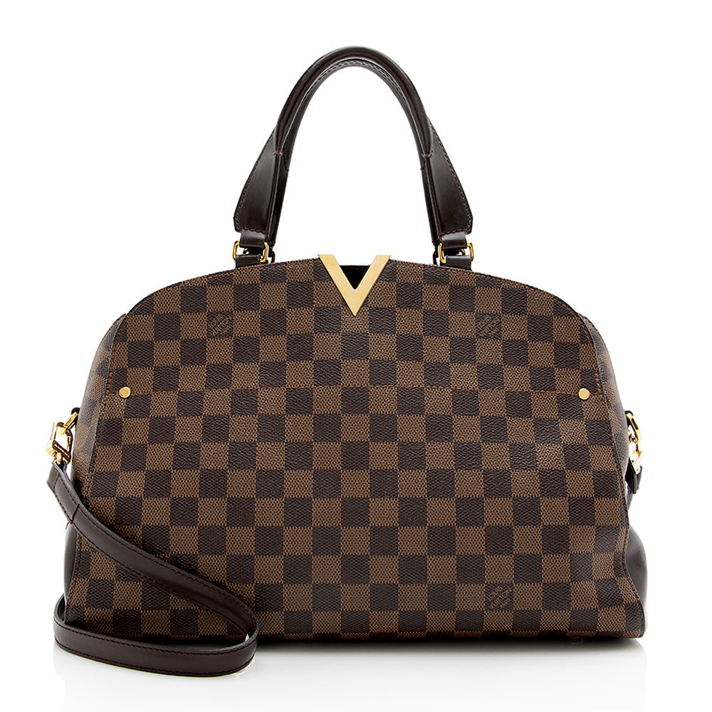 Louis Vuitton Damier Ebene Kensington Bowling Satchel (SHF-17976)