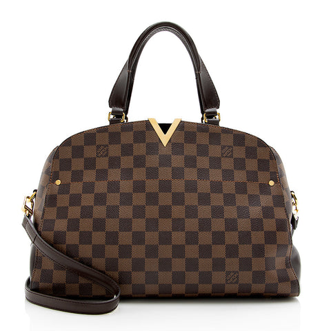 Louis Vuitton Damier Ebene Kensington Bowling Satchel (SHF-17976)