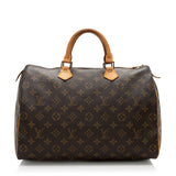 Louis Vuitton Vintage Monogram Canvas Speedy 35 Satchel (SHF-17134)