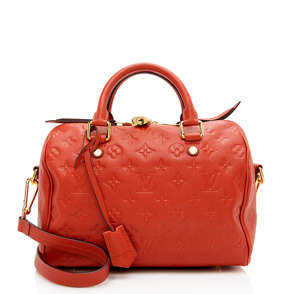 Louis Vuitton Monogram Empreinte Speedy Bandouliere 25 Satchel (SHF-16657)