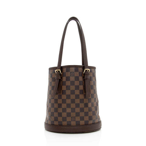 Louis Vuitton Vintage Damier Ebene Marais Bucket Tote (SHF-16670)