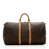 Louis Vuitton Vintage Monogram Canvas Keepall Bandouliere 55 Duffel Bag (SHF-16864)