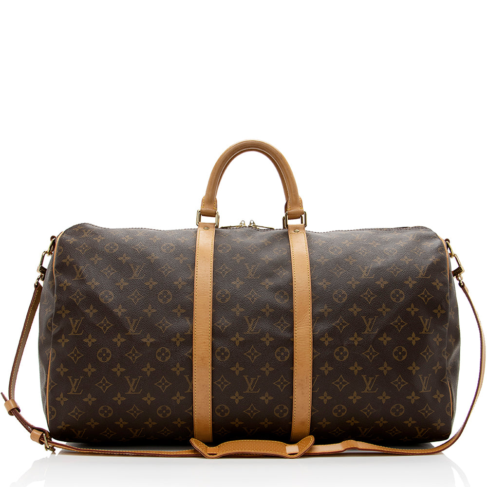 Louis Vuitton Vintage Monogram Canvas Keepall Bandouliere 55 Duffel Bag (SHF-16864)